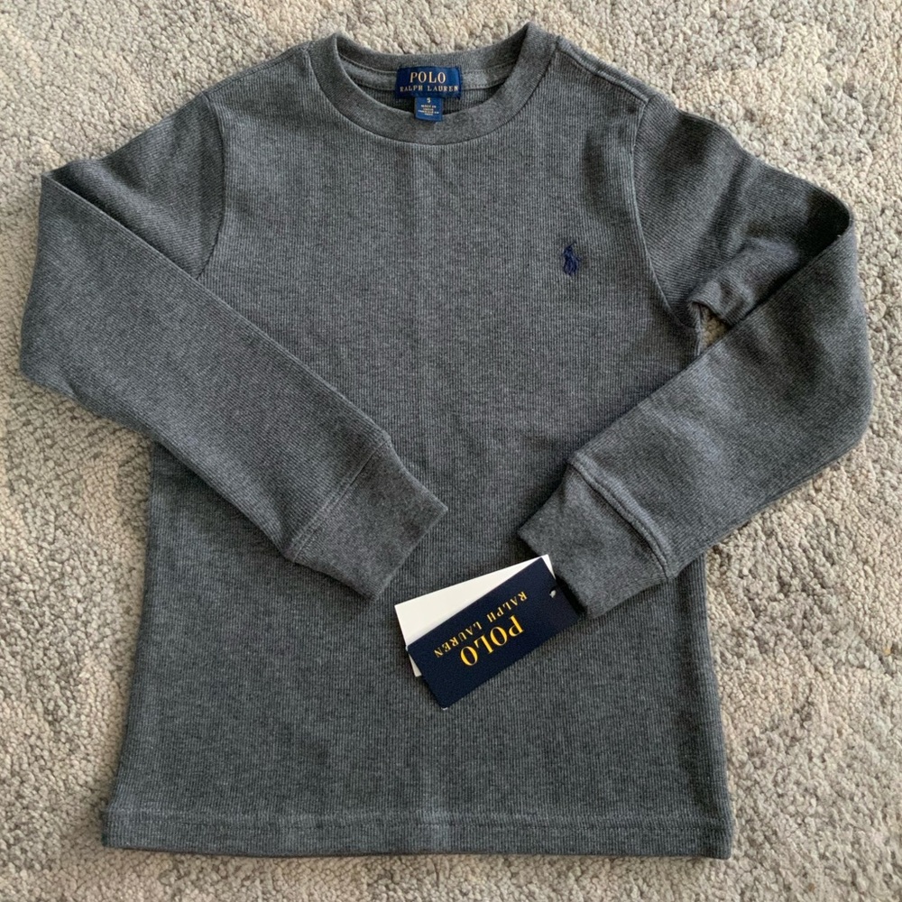 NWT POLO RALPH LAUREN Waffle-Knit Long-Sleeve T-shirt Size 5